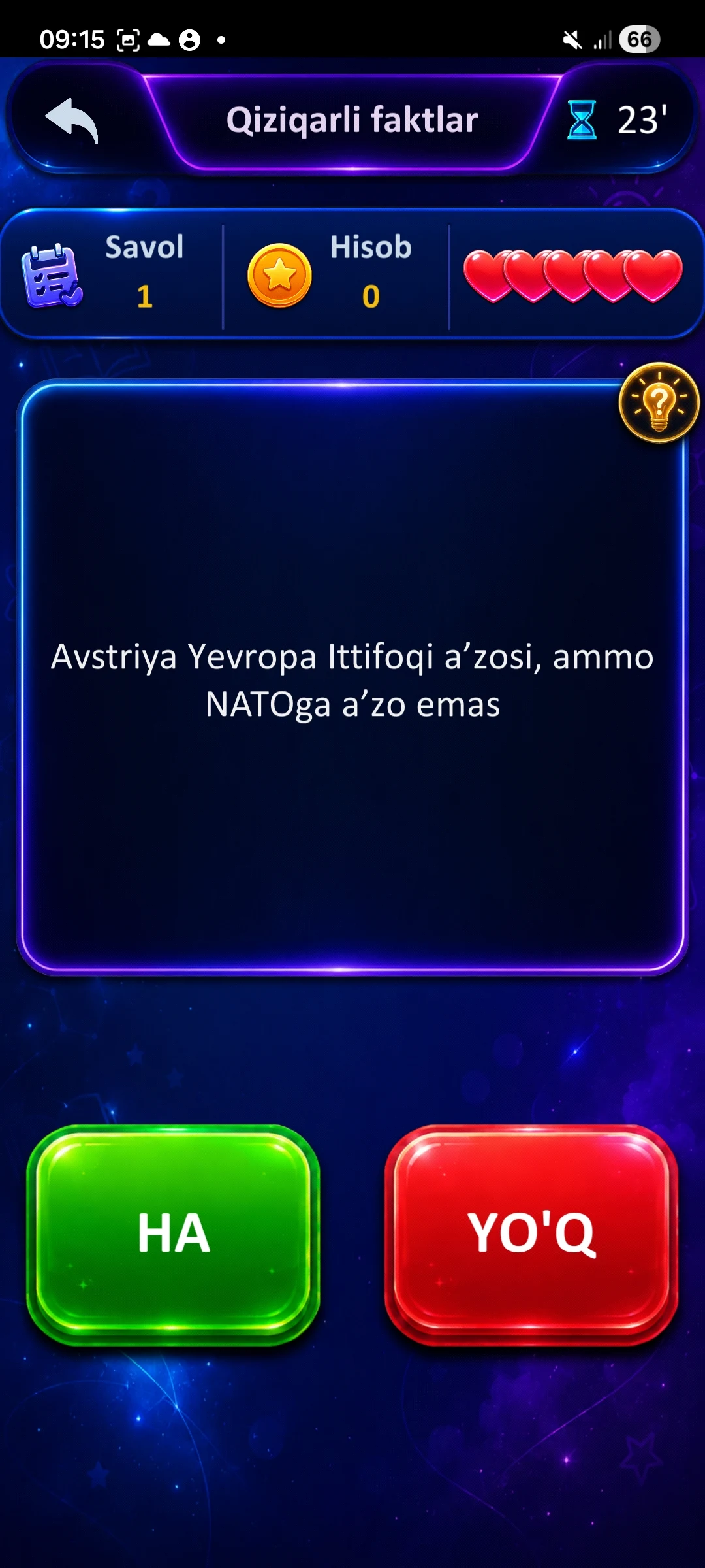 HA yoki YO'Q screenshot