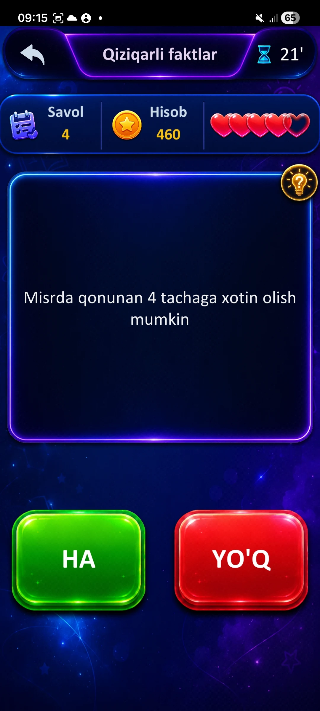 HA yoki YO'Q screenshot