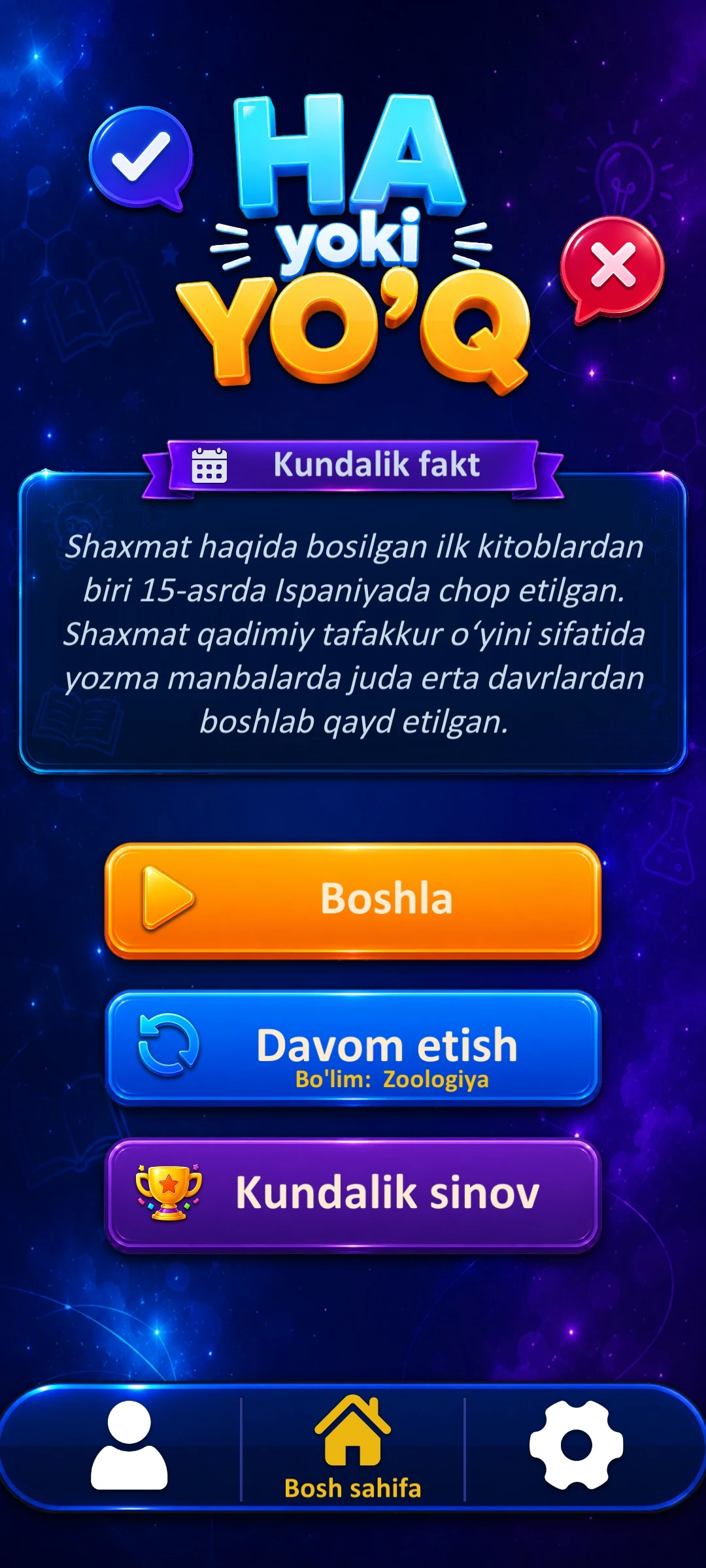 HA yoki YO'Q screenshot